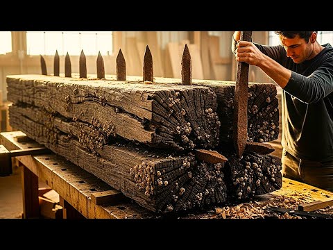 Check Out What This Guy Did With Sleeper Wood To Create A Unique Dining Table and Bench