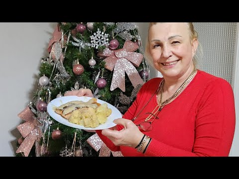Fish in a creamy sauce and cauliflower in batter