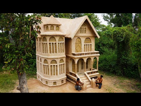 [Building Complete] Build a Luxury Forest Mud Villa House