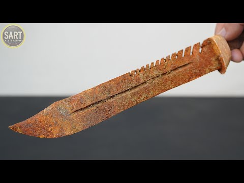 Restoration Old Very Rusted Survival Knife