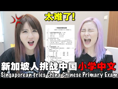 太丢脸! 新加坡人挑战中国小学考试题目 竟然不及格?! 新加坡人中文这么烂吗?