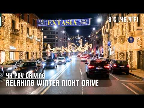 RELAXING Winter Night Drive: Milan, Italy December 2025 in 4K