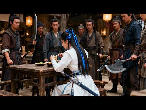 100山賊伏擊少女，怎料少女竟是隱藏功夫高手，秒殺眾人！#kungfu #功夫