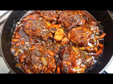 The Tastiest Jamaican Brown Stew Chicken Step By Step Recipe | Best Ever Chicken Thighs