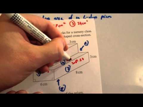 Surface area of an L-shaped prism - Corbettmaths