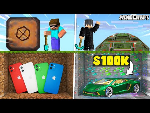 Rs1 vs Rs1,00,000 Luxury Bunker Mining in Minecraft