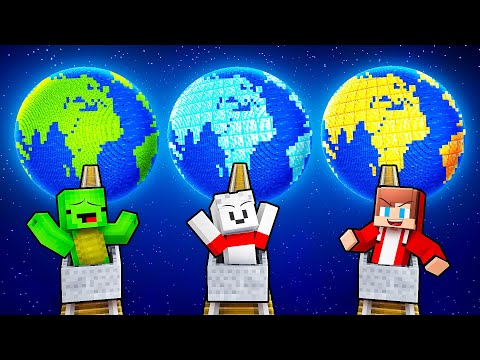 JJ vs Mikey vs Carrie: DANGEROUS PLANET BATTLE in Minecraft - Maizen