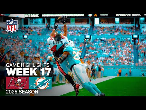 Tampa Bay Buccaneers vs Miami Dolphins Game Highlights | 2025 NFL Season Week 17