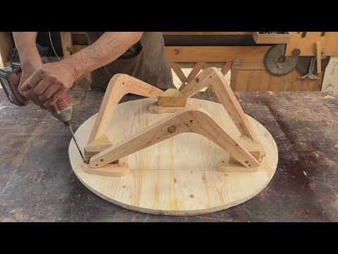 Unique 3-Legged Dining Table Idea from Recycled Wood // A Stylish Variation To Elevate Any Space