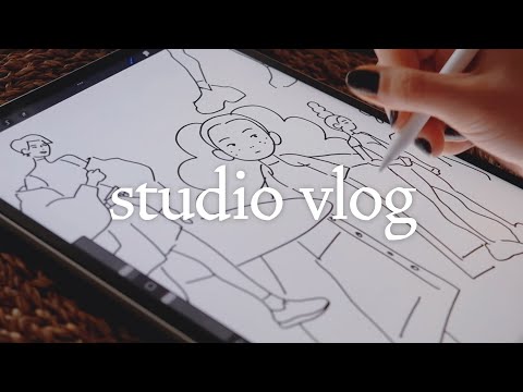 Studio vlog | Finishing and starting client work, sketchbook drawing, comics, attending MOCCA