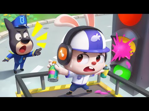 No Graffiti Pranks | Safety Tips | Kids Cartoons | Sheriff Labrador | BabyBus TV