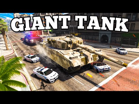 Destroying Cops With Giant Tank in Gta 5 Rp
