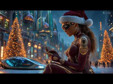 Relaxing Scenery: Christmas in a Snowy Futuristic City ❄️🎄 | Winter Wonderland Ambience | 4K