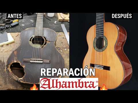 REPAIR OF DESTROYED ALHAMBRA CLASSICAL GUITAR - INCREDIBLE Result