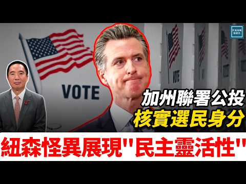 加州聯署公投核實選民身份，紐森用怪異展現「民主靈活性」｜天高海闊 20251210｜ #川普    #移民