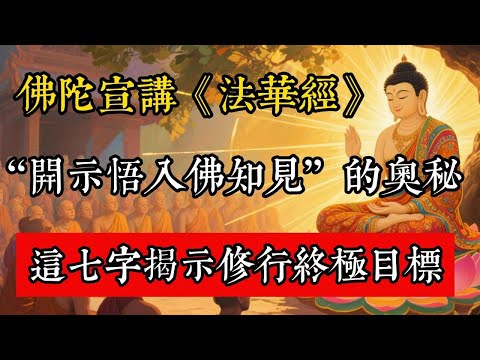佛陀宣講《法華經》，“開示悟入佛知見”的奧秘，這七字揭示修行終極目標#佛教 #佛家 #佛法 #佛學知識 #佛學智慧 #修心修行 #佛教文化