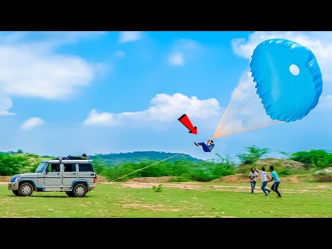 Driving Car With PUBG Parachute | ये तो हमे भी उड़ा ले गया 🪂🪂🪂
