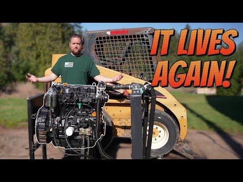 Full rebuild and test run of a Yanmar 4TNE98!  Caterpillar 216 skidsteer engine swap