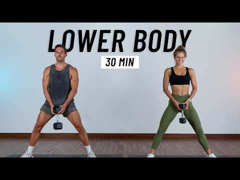 30 Min Lower Body Dumbbell Workout At Home - Toned Legs & Glutes