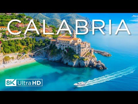 Calabria, Italy 8K - Exploring Historic Hilltop Towns & Coastal Wonders with Calming Music