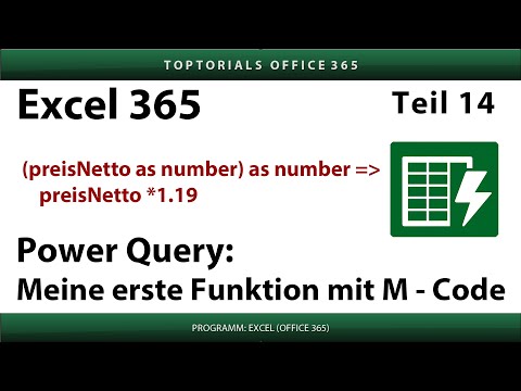 Power Query : Meine erste Funktion - Einstieg in M - Code | Excel 365