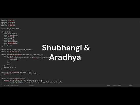 FLIGHT BOOKING SYSTEM USING CORE C LANGUAGE