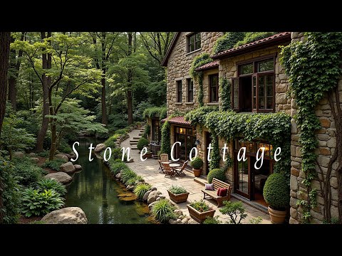 Forest Stone Cottage by a Quiet Stream – Deep Healing Meditation Music for Calm & Inner Peace