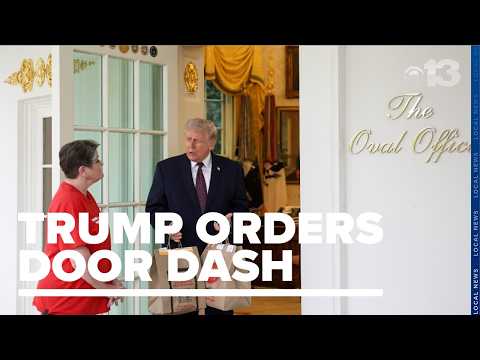 President Trump gets DoorDash delivery of McDonald's outside Oval Office