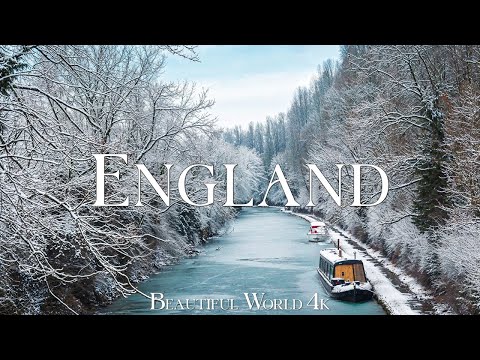 England 4K | Winter Charm of Foggy Countryside Villages, Frosty Lakes & Golden Evening Skies