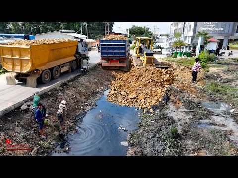 This Starting Over Project! Sewage Canal​​ old Has Been Erase to Make new Canal​​ With Dozer& Dumper