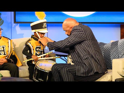 5-Year-Old Drummer Wows Steve Harvey! 🥁 👏