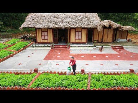 117 Days Woman Alone Built a Wooden House With Large Yard, TIMELAPSE Start To Finish