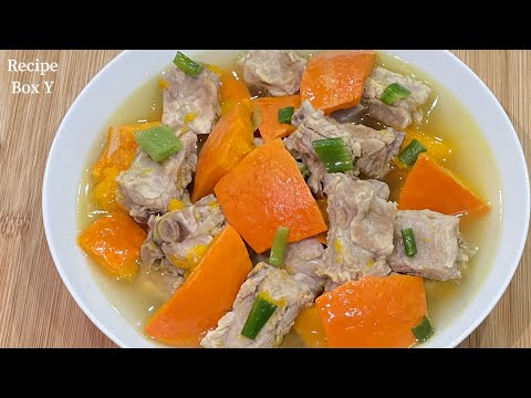 Pork Rib Soup with Hokkaido Pumpkin | How to Make Chinese Pork Rib Soup at Home | Easy Recipes