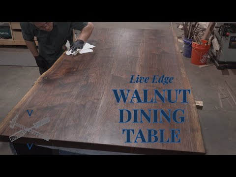 Walnut and Brass? Live Edge Dining Table Build