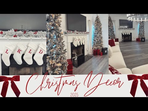 DECORATE WITH ME: RED AND WHITE WINTER WONDERLAND | SIMPLE & TRADITIONAL CHRISTMAS DECOR 2025