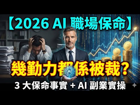 【2026 AI職場保命攻略】拆解打工仔唔會被取代嘅 3 大事實 | 利用 AI 建立最強副業 #ai #ai職場 #副業 #理財