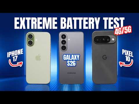 Samsung Galaxy S26 (Exynos) vs iPhone 17 vs Pixel 10 EXTREME Battery Test