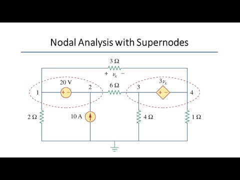 Nodal Analysis with Supernodes [Sadiku Example 3.4]