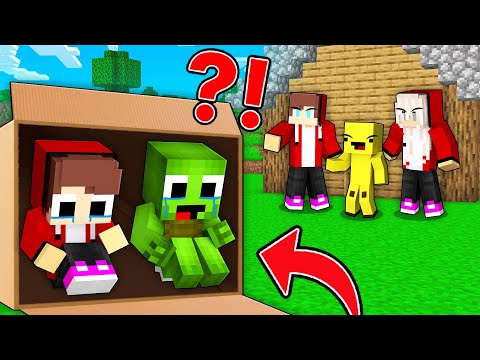 Poor Baby JJ and Mikey Loser LIVES in a CARDBOARD BOX, but BANANA KID is FAVORITE in MinecraftMaizen