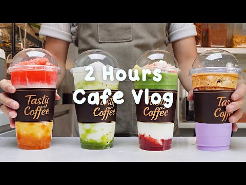 🍷지치고 힘들 땐 음료 ASMR로 힐링해요/주중의 여유로움/2시간 모음🥨2 Hours Vlog/Cafe Vlog/ASMR/Tasty Coffee