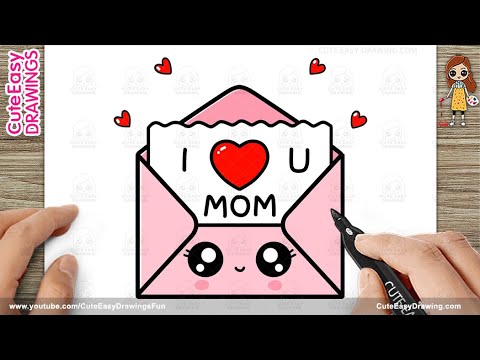 How to Draw a Cute I LOVE YOU 'MOM' Card for Mother’s Day | Cute Easy Drawing for Kids