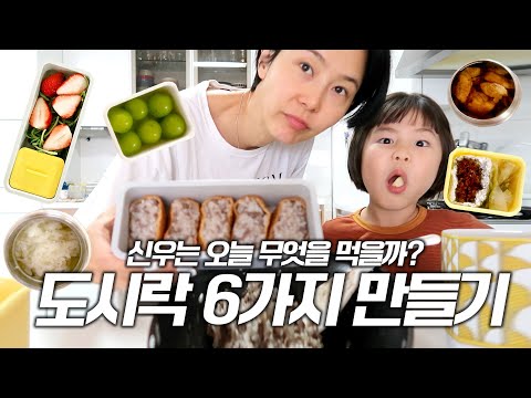 신우야 학교가자! 신우 도시락 6가지 만들기🍱