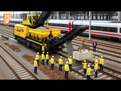 How Millions of Feet of Railroad Tracks Are Installed Inside Massive Construction Line
