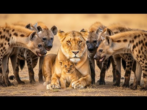 A Pack of Hyenas Surrounded a Mother Lion and Her Cub… Look Who Came to Save Them!