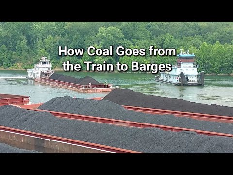 Moving Coal from Train to River Barge