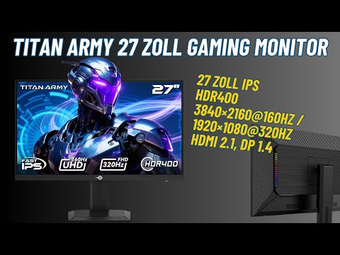 TITAN ARMY (P2712V) 27-inch Gaming Monitor for your handheld - 4K@160Hz/FHD@320Hz, HDMI 2.1 & RGB