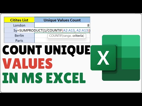 How to Count Unique Values in Excel | Count Distinct Values
