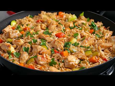 ❗️This rice with chicken recipe is so delicious! I make it over and over again!