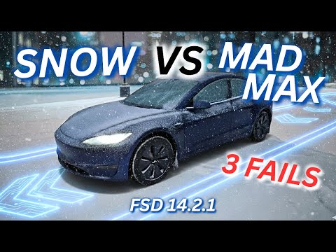 Tesla Mad Max FSD vs Snow in Canada! V14.2.1