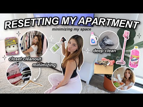 RESETTING MY APARTMENT | ultimate closet cleanout, deep clean, organizing & minimizing my space!